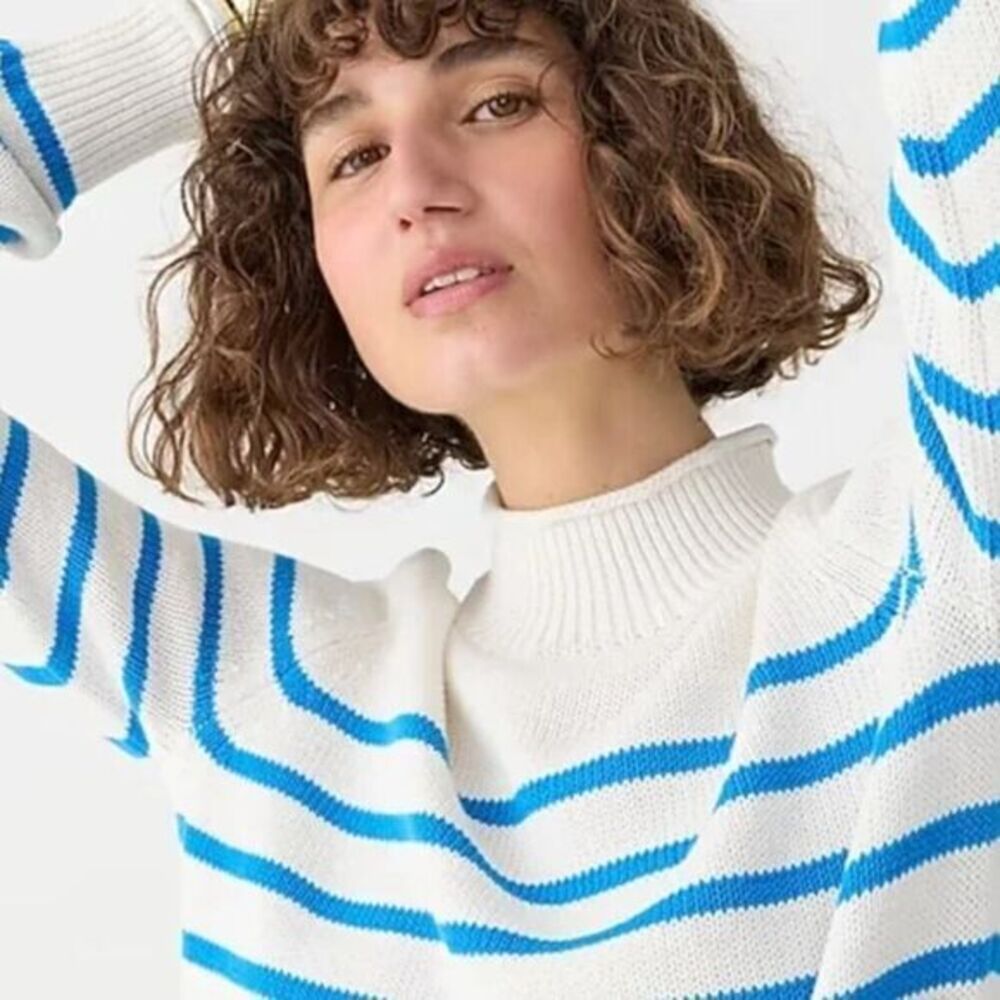 NEW J.‎ Crew New heritage Rollneck™ sweater in stripe, women size S - Picture 3 of 16